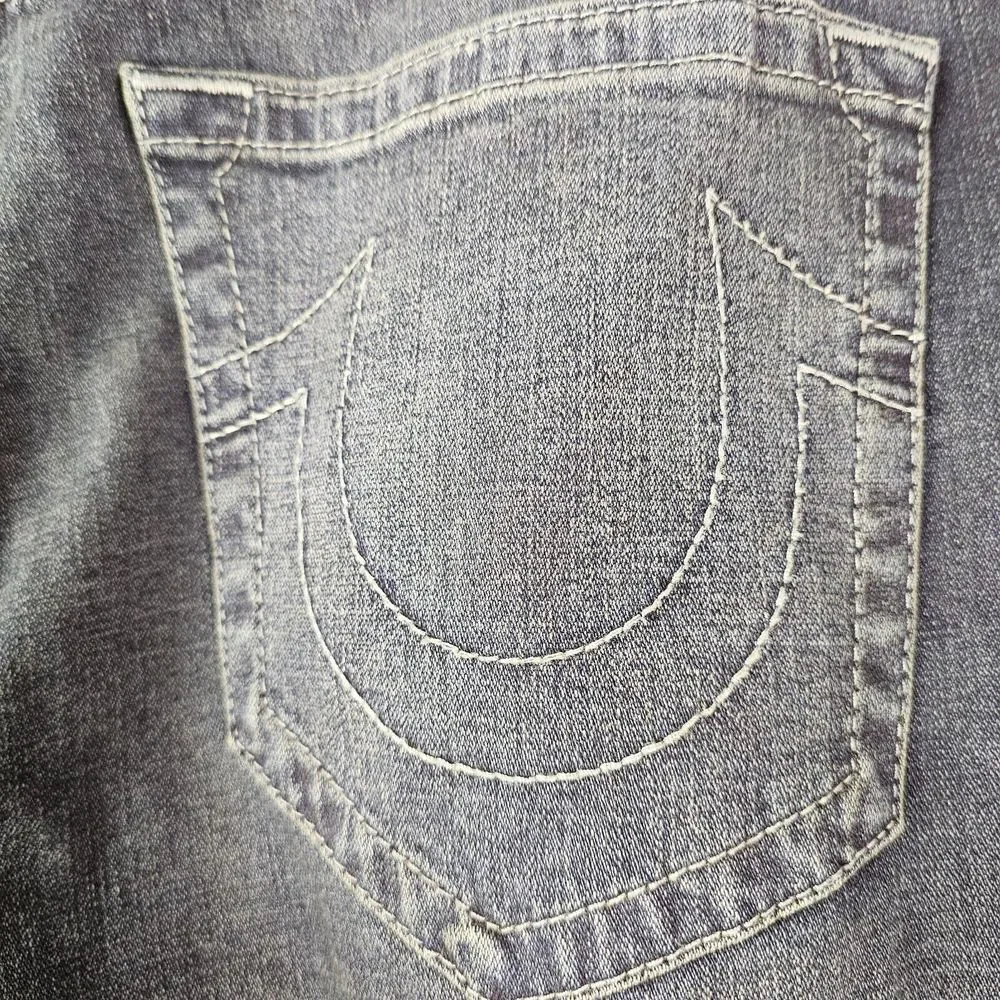 True Religion Mens Rocco Relaxed Skinny Jeans Size 46‎ Blue Dark Wash